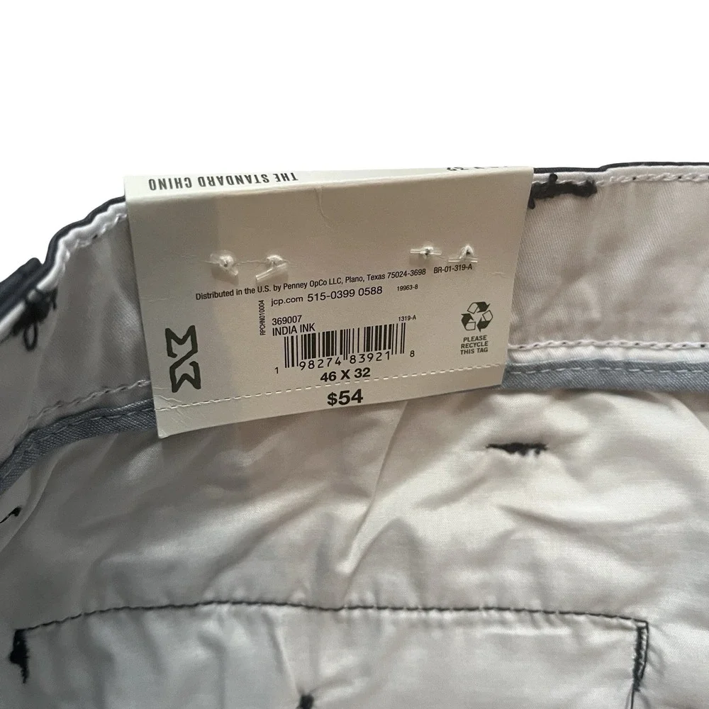Mutual Weave  Size 46 x 32 Standard Chino Relaxed Navy Blue Pants Big & Tall